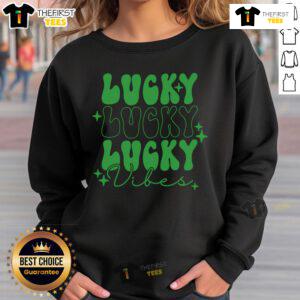 Cozy Nice Green Lucky Vibes Sweatshirt featuring a stylish design, perfect for casual wear and expressing good luck.