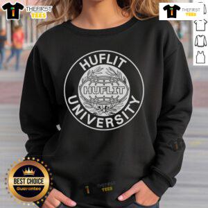 Official Huflit University logo sweatshirt featuring vibrant colors and a stylish design for students and alumni.