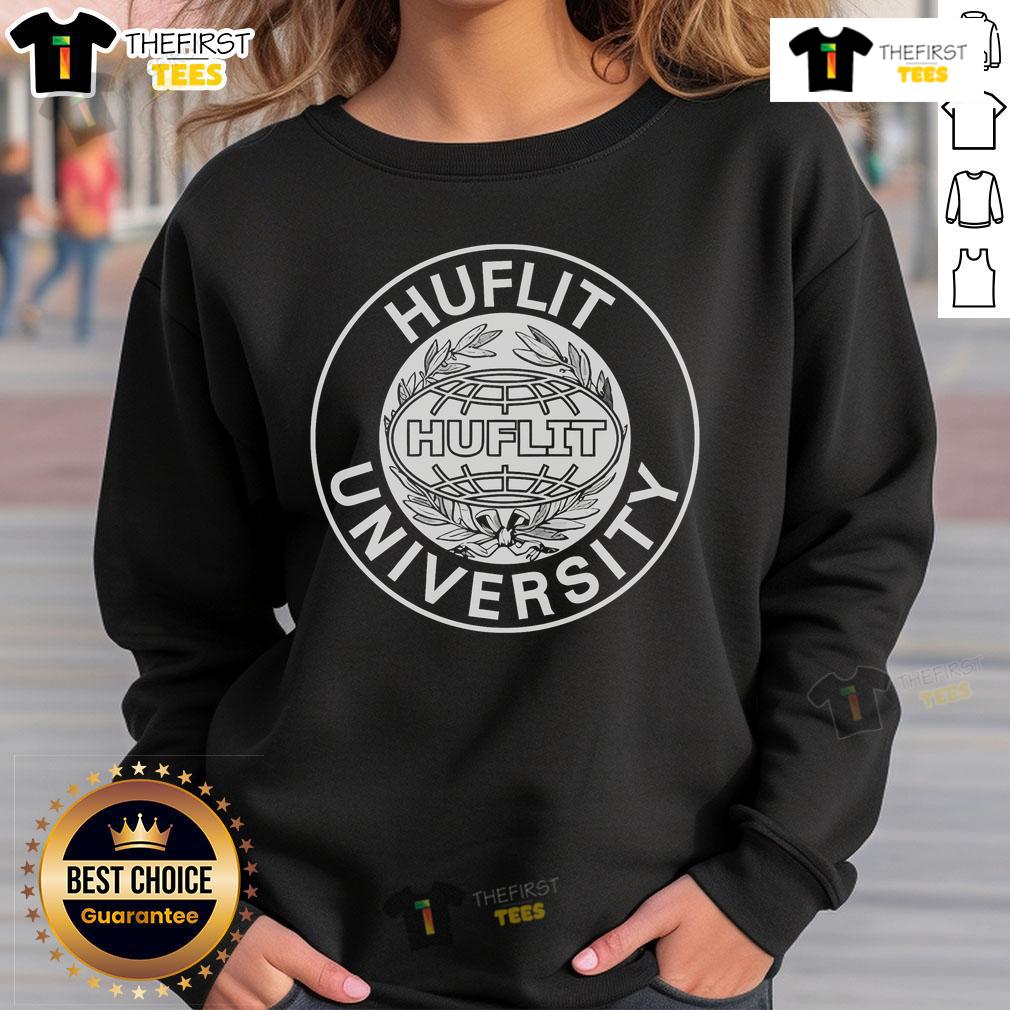 Official Huflit University logo sweatshirt featuring vibrant colors and a stylish design for students and alumni.
