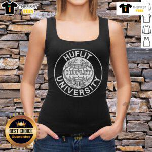 Official Huflit University logo tank top featuring vibrant colors and a stylish design, perfect for students and alumni.