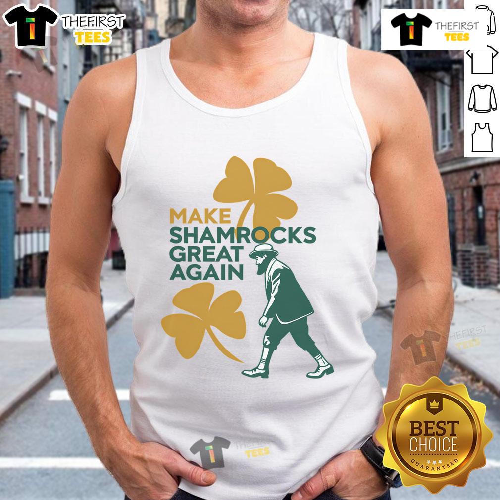 Good Make Shamrocks Great Again St. Patrick's Day Trump American tank top featuring a fun design and vibrant colors.