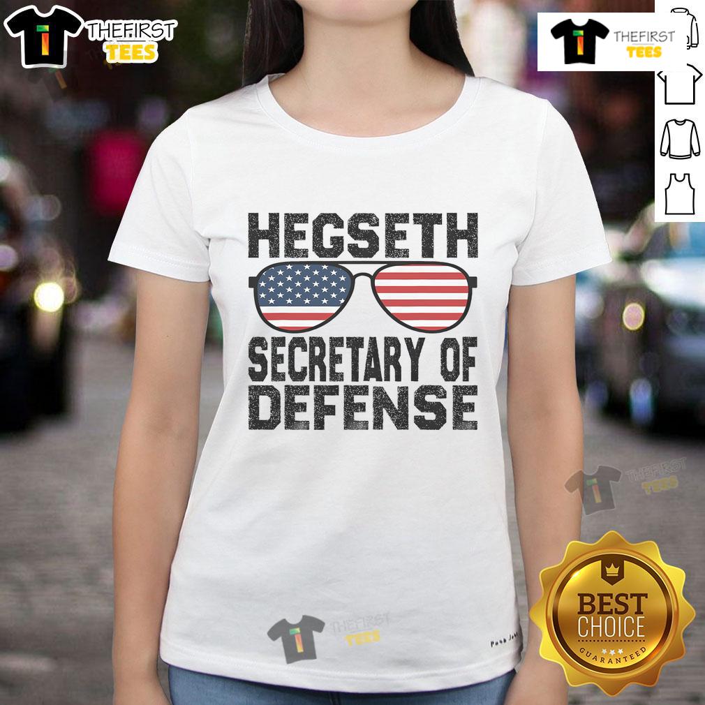 Good Pete Hegseth in a Trump Ladies Tee, promoting his perspective on defense and patriotism.
