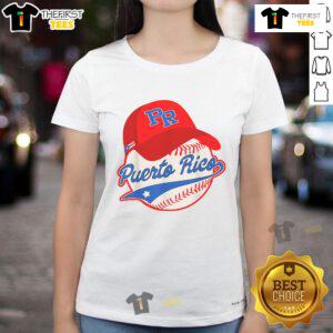 Nice Boricua Puerto Rican baseball ladies tee featuring vibrant colors and a stylish design celebrating Puerto Rico.
