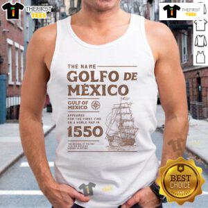 Stylish tank top featuring 'Nice Gulf Of Mexico' design, inspired by the name origin from 1550, perfect for beachwear.