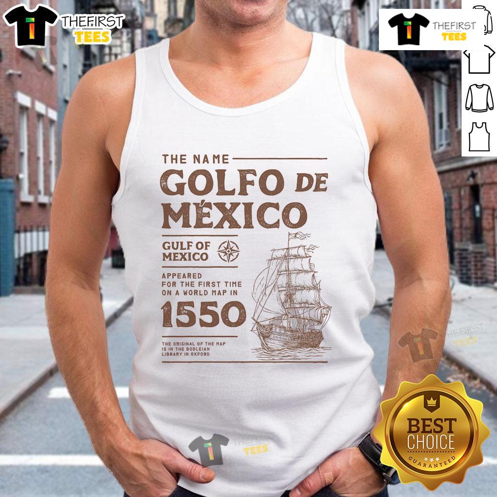 Stylish tank top featuring 'Nice Gulf Of Mexico' design, inspired by the name origin from 1550, perfect for beachwear.