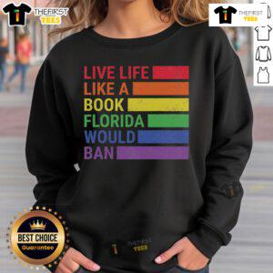 Vintage Pride Month sweatshirt featuring the phrase 'Live Life Like A Book' perfect for Florida's vibrant culture.