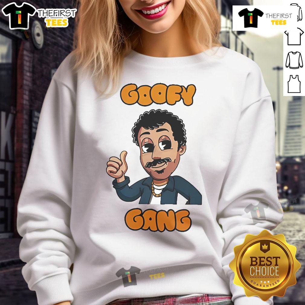 Nice Morgan Jay Goofy Gang Sweatshirt featuring colorful graphics and a cozy design, perfect for casual wear.