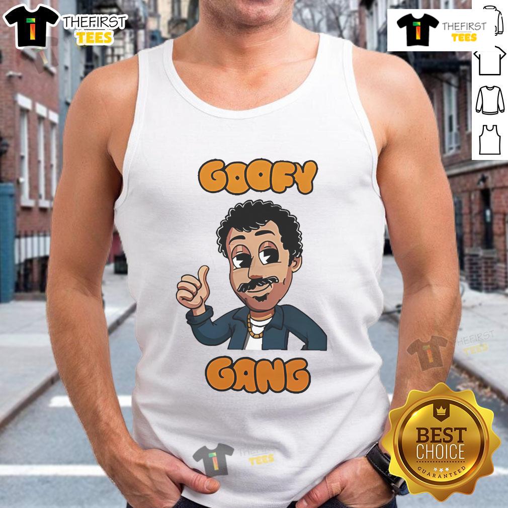 Nice Morgan Jay Goofy Gang Tank Top featuring vibrant colors and playful design, perfect for casual summer wear.