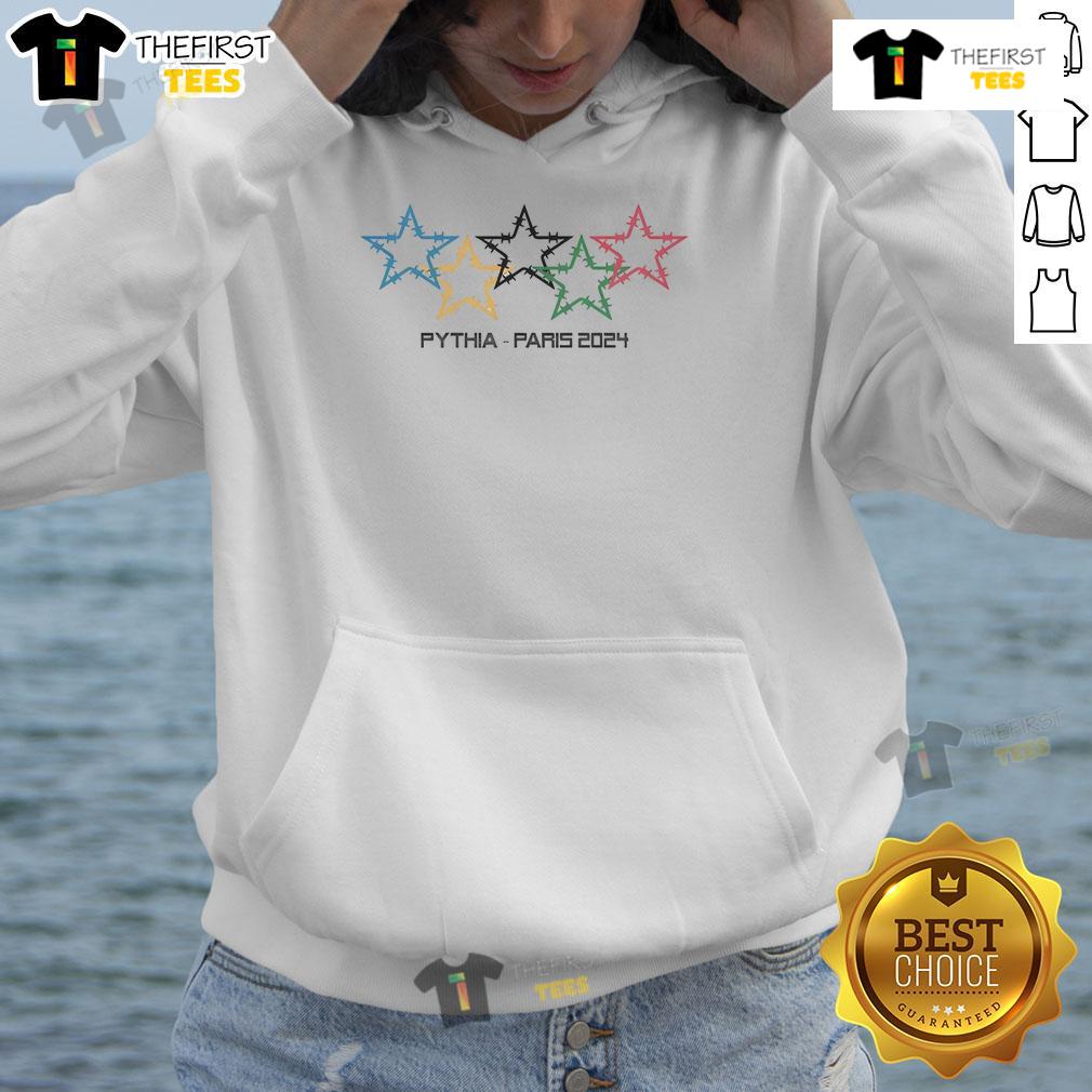 Nice Pythia Paris 2024 Stars Hoodie featuring a stylish design perfect for fans and fashion lovers alike.