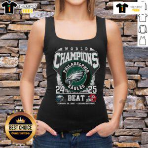 Nice World Champions Philadelphia Eagles 2024-2025 tank top featuring team logo and vibrant design for fans.