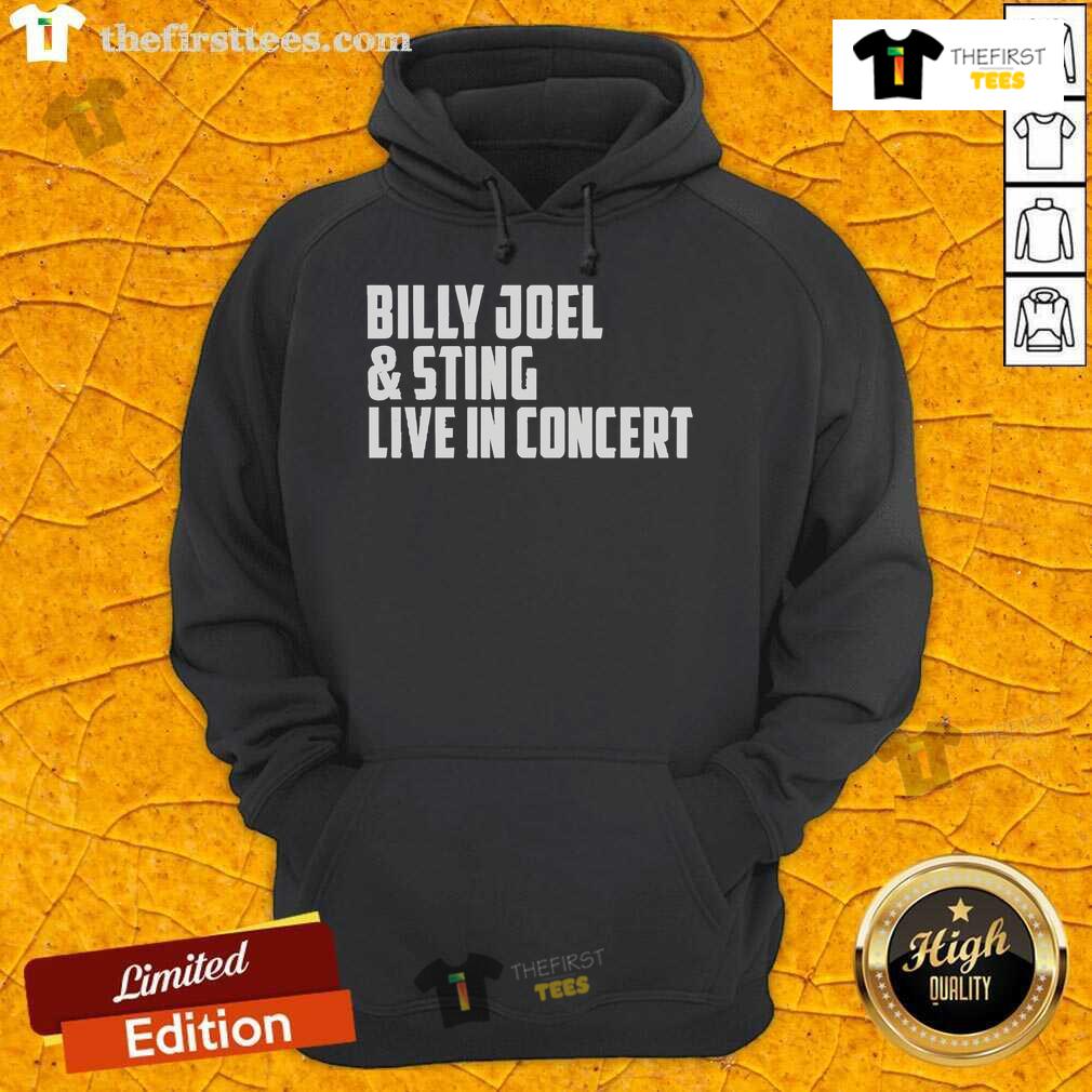 Official Billy Joel and Sting live in concert hoodie from the 2/8/25 Indianapolis show, featuring vibrant artwork.