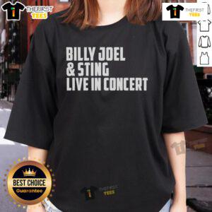 Official Billy Joel and Sting live in concert tee from the Indianapolis show on August 25, featuring vibrant graphics.