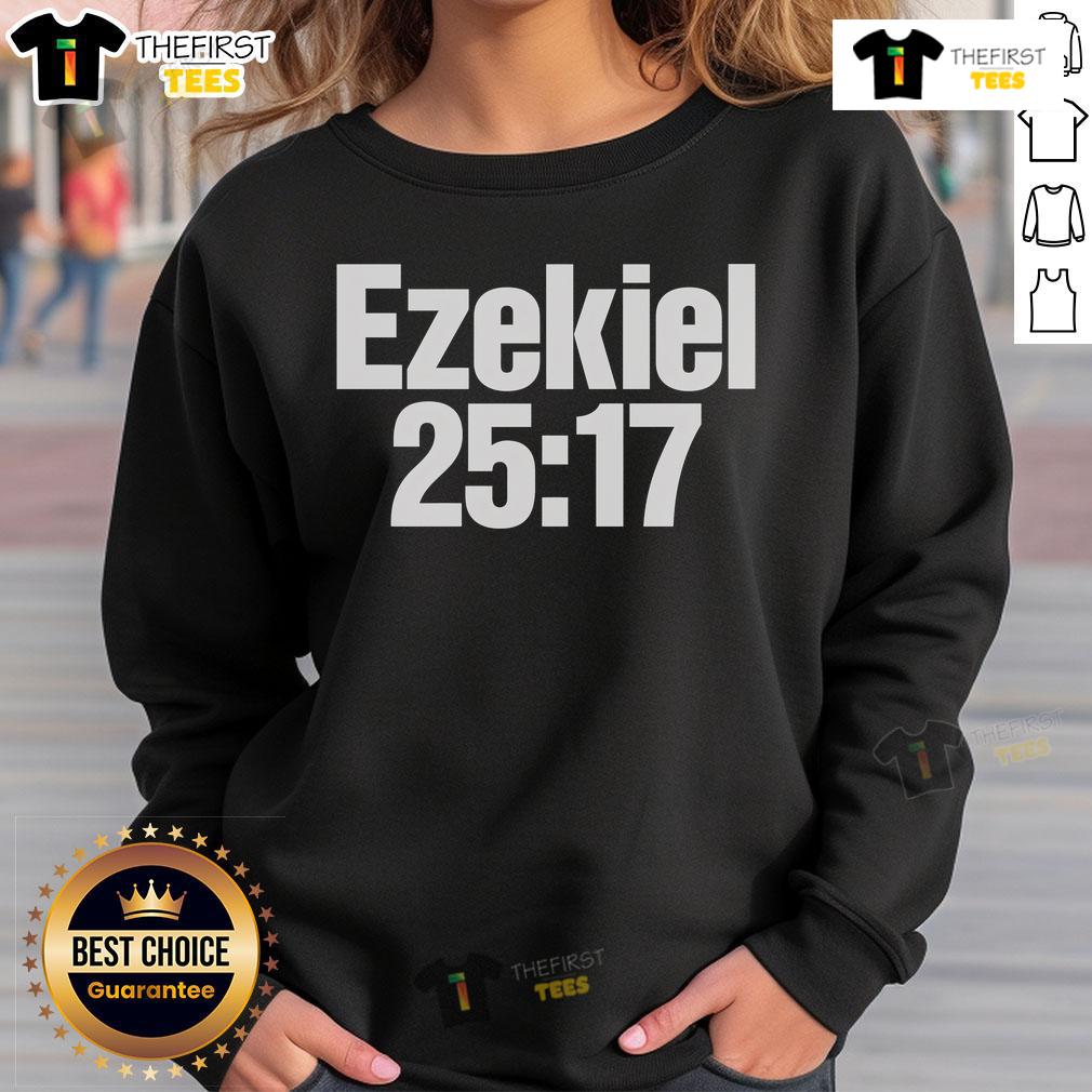 Official Ezekiel 25:17 Sweatshirt featuring iconic quote design, perfect for fans of Pulp Fiction and stylish casual wear.