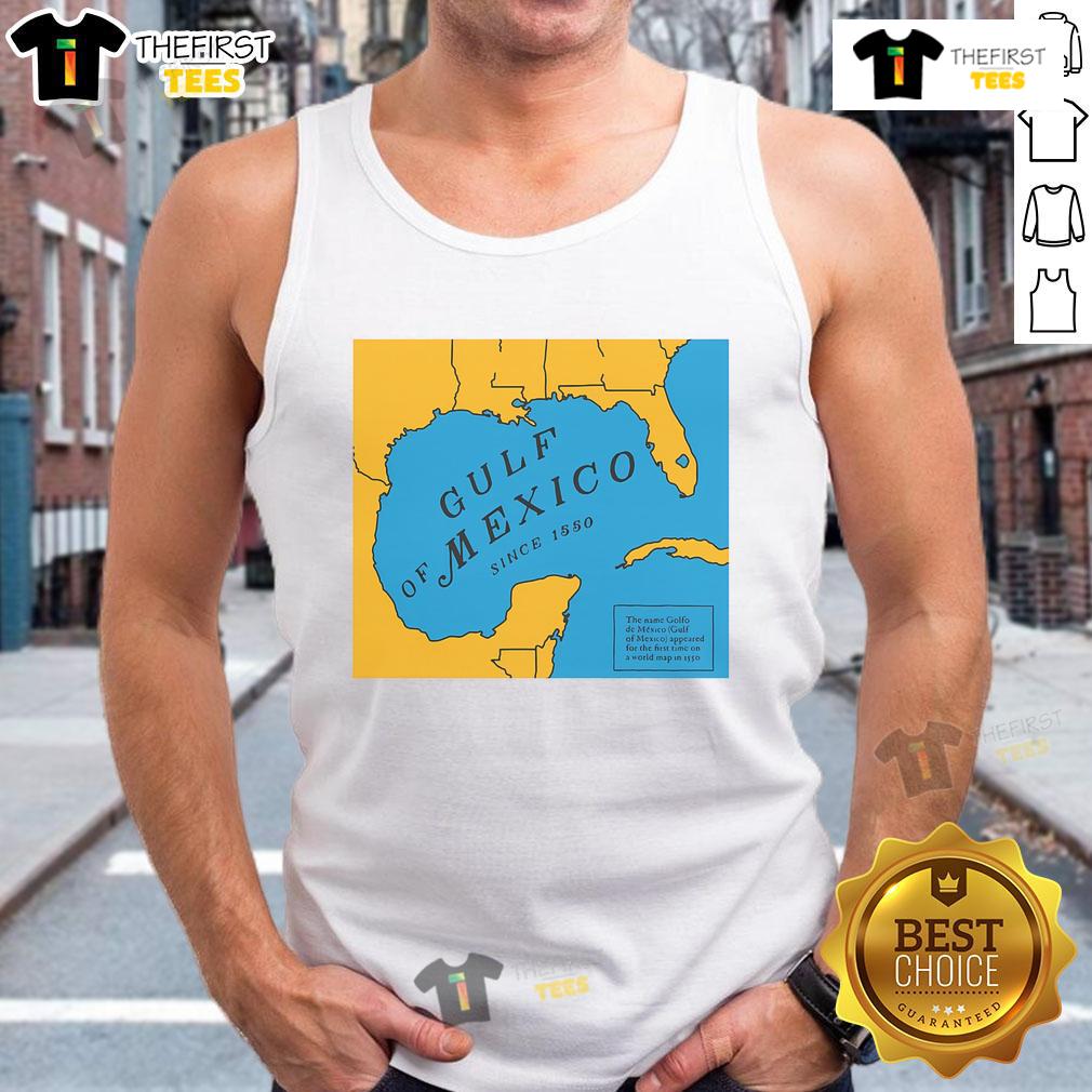 Official Gulf of Mexico historic map tank top featuring vibrant 1550 design, perfect for maritime history enthusiasts.