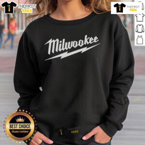 Official Milwaukee logo sweatshirt featuring bold branding, perfect for fans and casual wear enthusiasts.