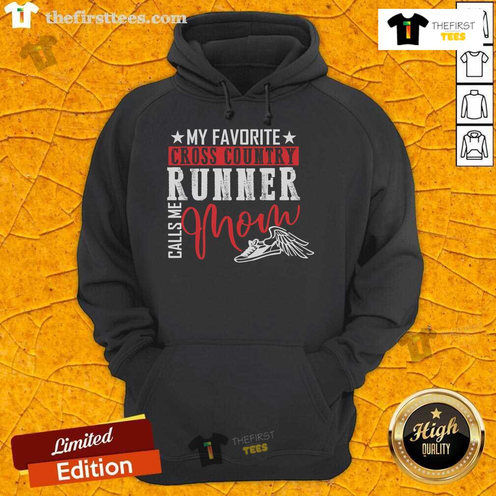 Alt Text: Official My Favorite Cross Country Runner Calls Me Mom Jogger Hoodie in stylish design, perfect for proud running moms.