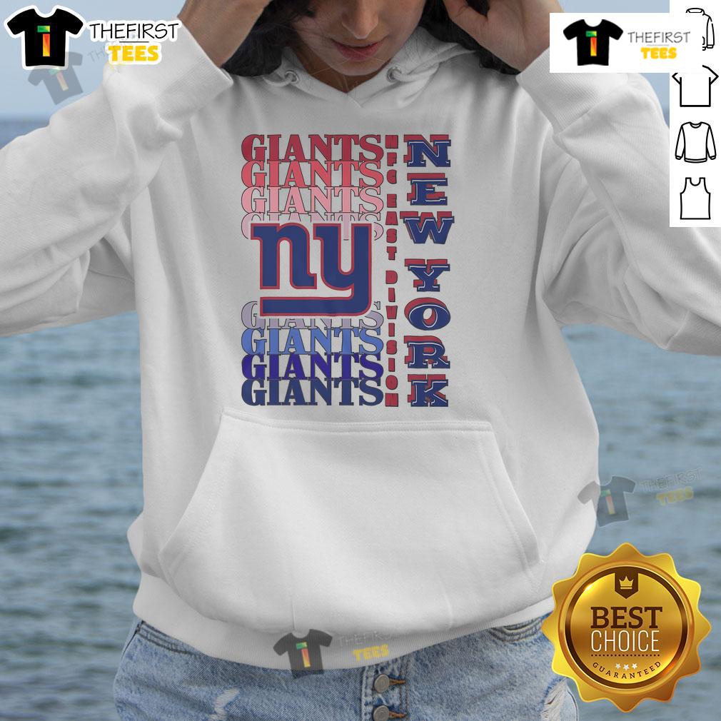 Alt Text: Official New York Giants Gradient Wordmark Hoodie featuring a stylish design in team colors for fans.