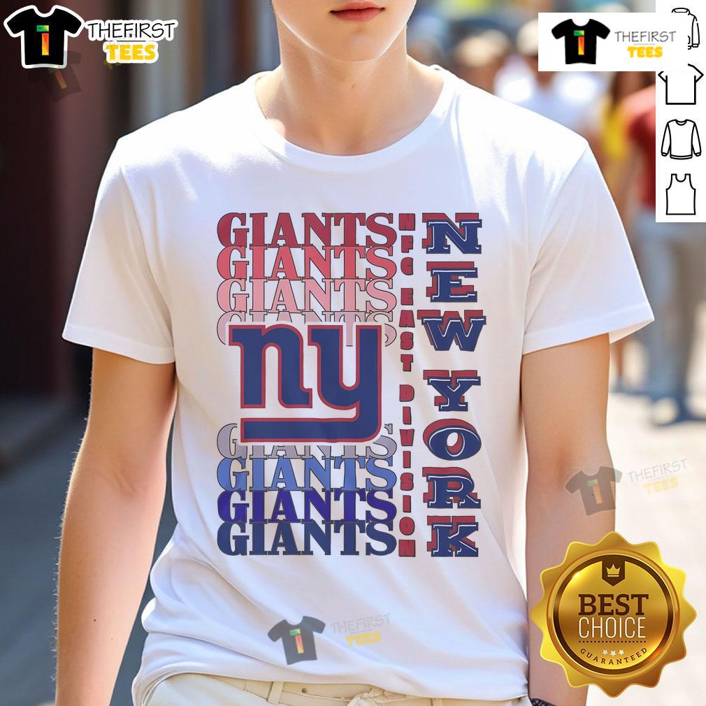 Official New York Giants Gradient Wordmark T-Shirt featuring bold team colors and logo, perfect for fans.