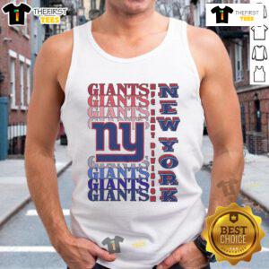 Official New York Giants gradient wordmark tank top featuring team colors and logo, perfect for fans and summer wear.