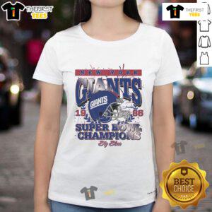 Official New York Giants Super Bowl XXI Champions ladies tee featuring team logo and championship graphics.