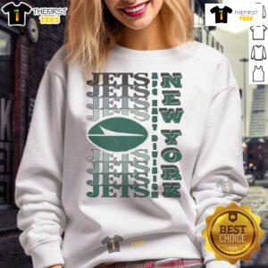 Alt Text: Official New York Jets Gradient Wordmark Sweatshirt featuring bold team logo and stylish gradient design.