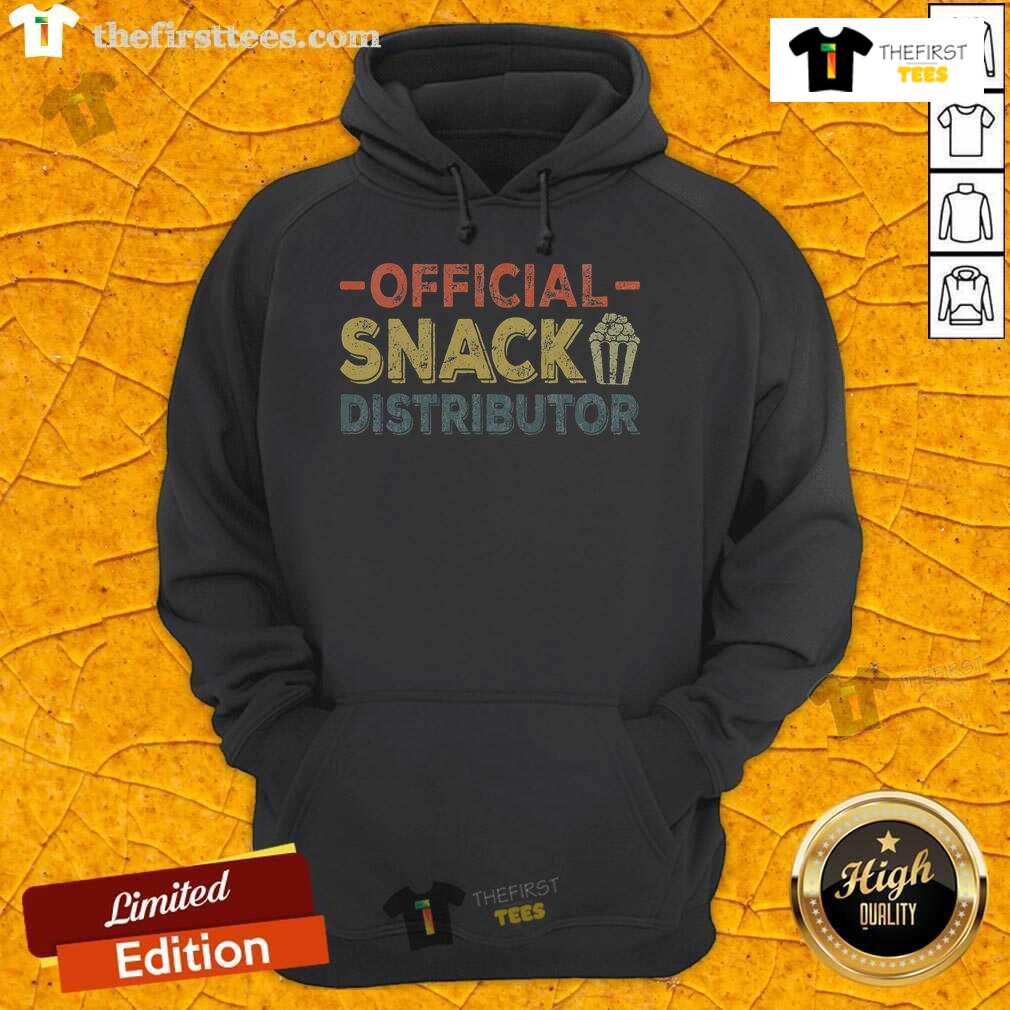 Funny Father's Day Dad Joke Hoodie for Official Snack Distributor, perfect gift for dads who love humor and snacks.