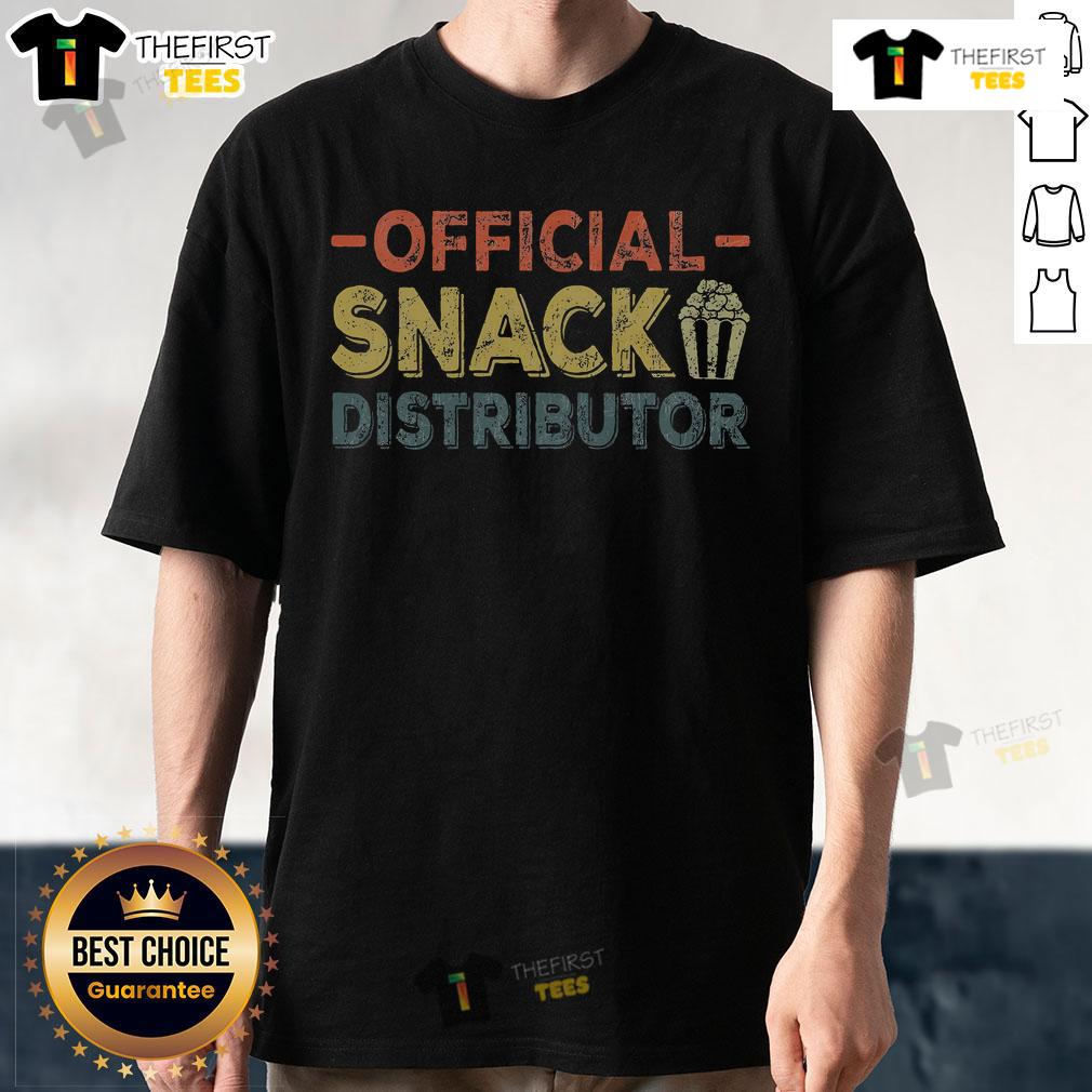 Funny Father's Day Dad Joke T-Shirt for Official Snack Distributor, featuring playful graphics and humorous text.
