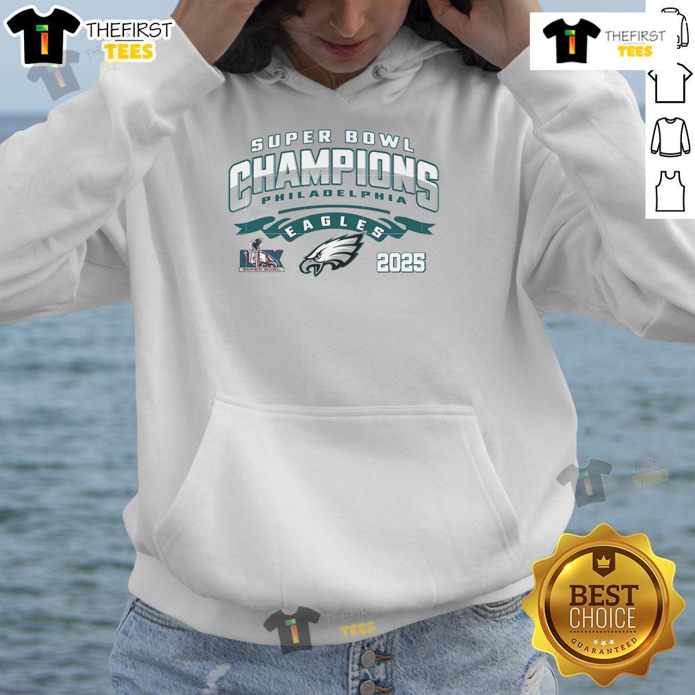 Philadelphia Eagles LIX 2025 Super Bowl Champions hoodie showcasing team pride and official merchandise.