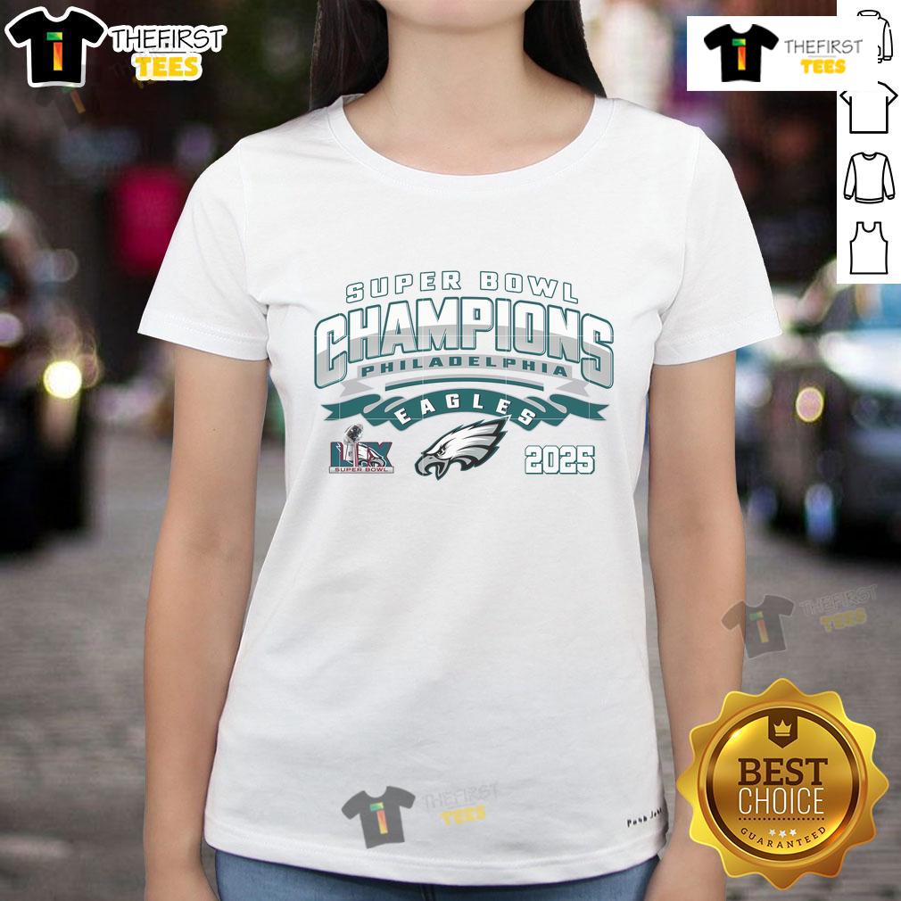 Official Super Bowl Champions Philadelphia Eagles LIX 2025 Ladies Tee showcasing team pride and stylish design.