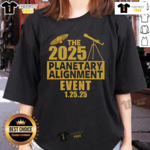Official 2025 Planetary Alignment Event ladies tee featuring a celestial design, perfect for astronomy enthusiasts.
