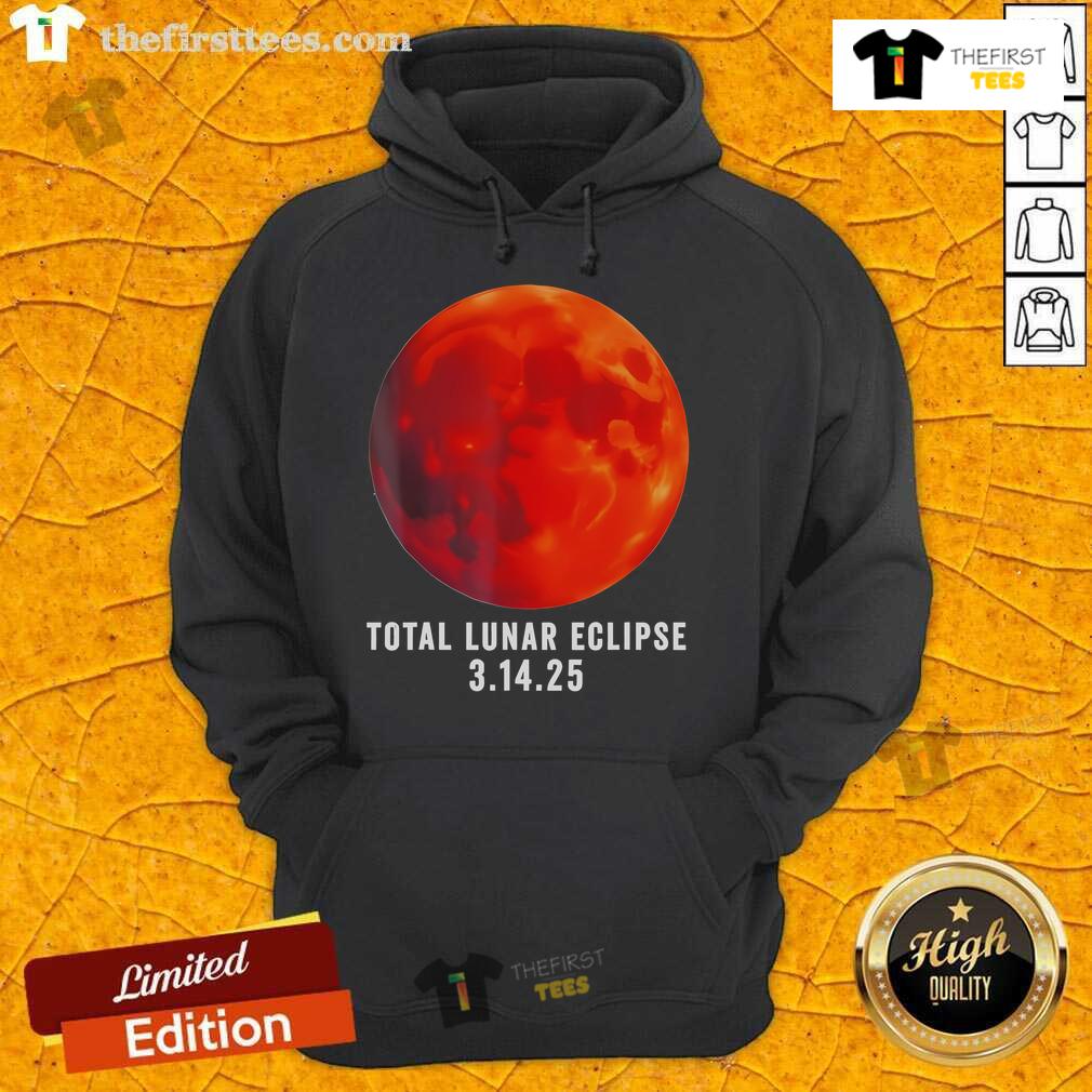 Official Total Lunar Eclipse March 14, 2025, Celestial Hoodie featuring a stunning lunar design and vibrant colors.