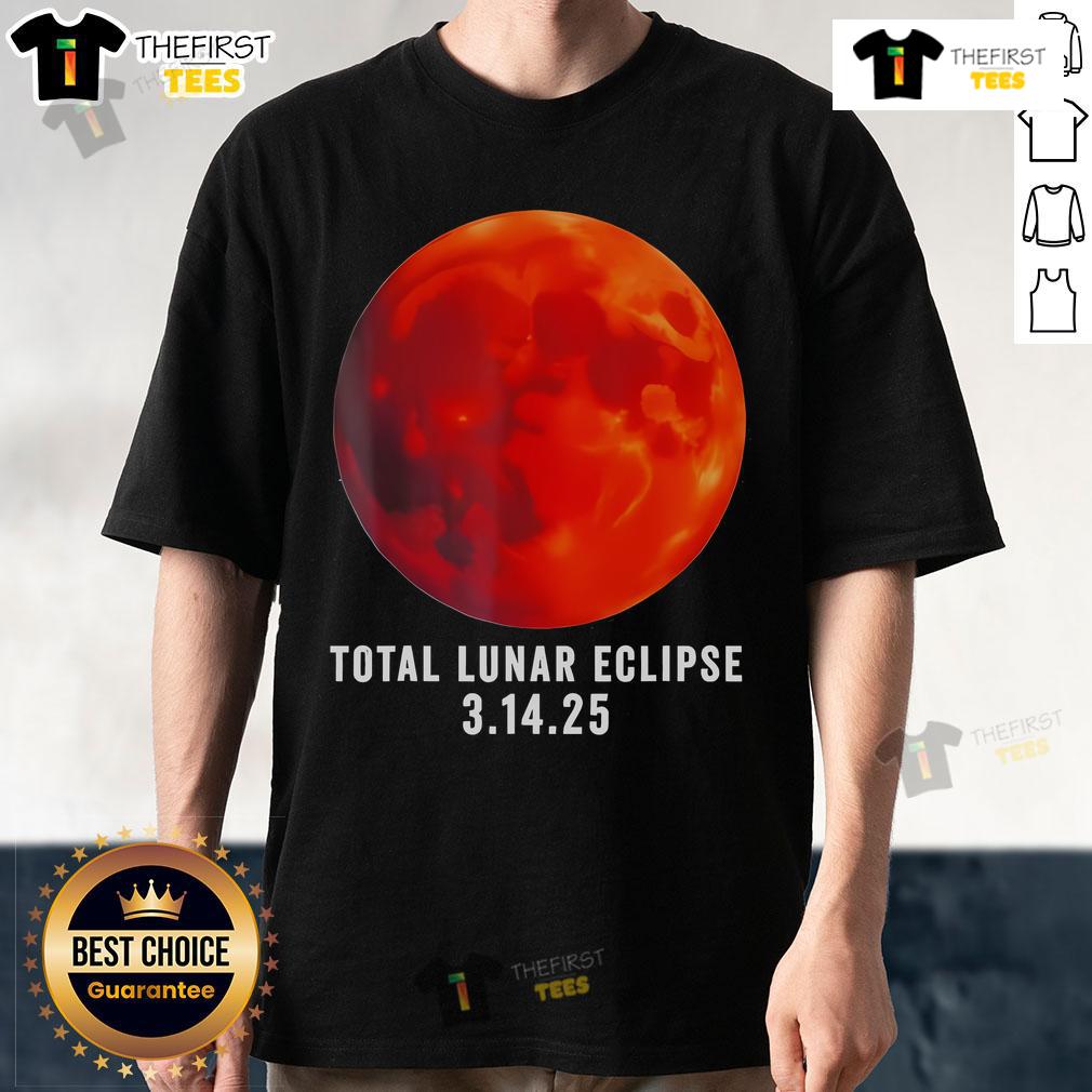 Official Total Lunar Eclipse March 14 2025 Celestial T-Shirt featuring a stunning eclipse design and cosmic elements.