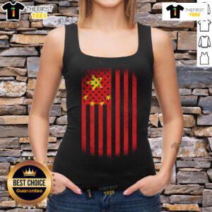 Official Vintage Chinese Flag Tank Top featuring a bold flag design, perfect for casual and patriotic summer wear.