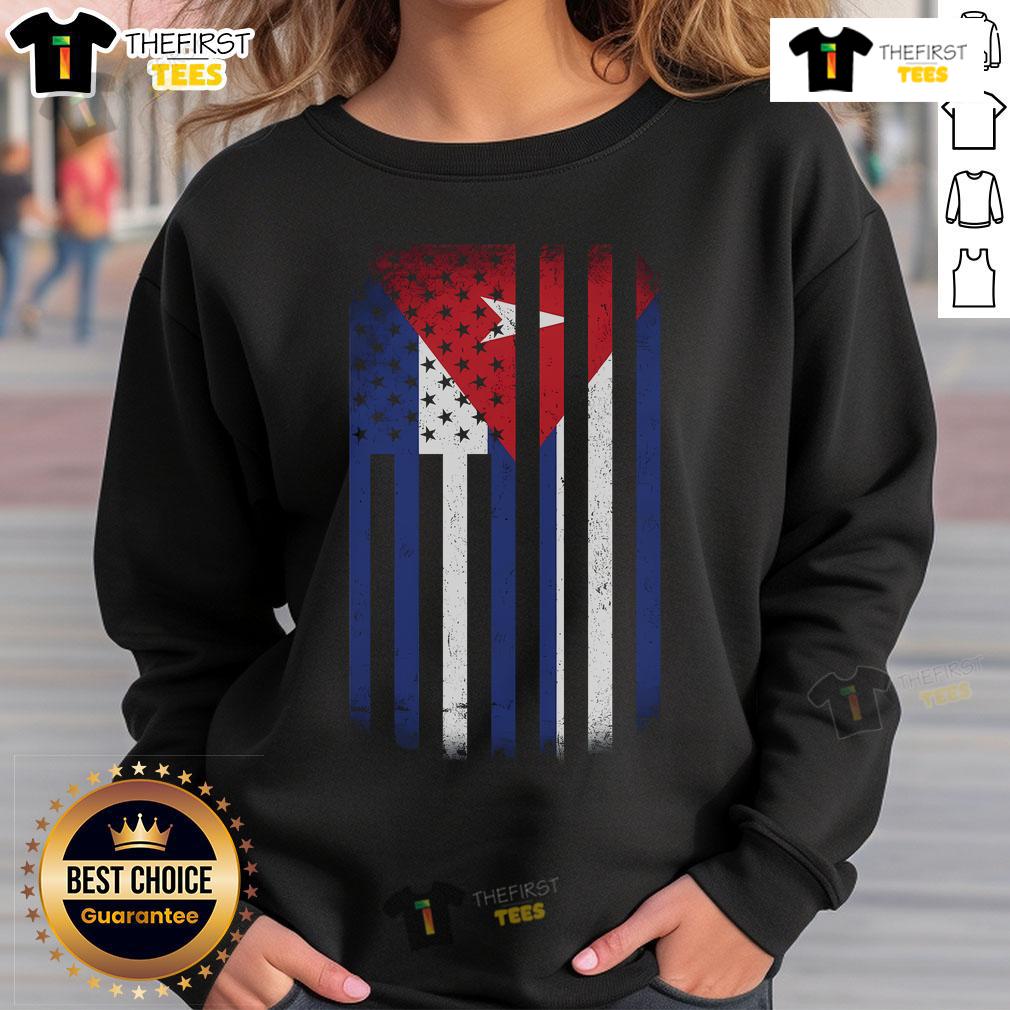 Official Vintage Cuban Flag Sweatshirt featuring the iconic Cuban flag design on a comfortable, stylish hoodie.