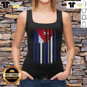 Official vintage Cuban flag tank top featuring vibrant colors and iconic design, perfect for casual summer wear.