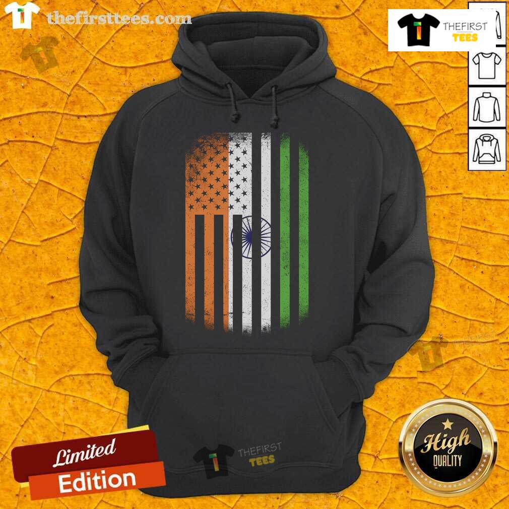 Alt Text: Official vintage Indian flag hoodie featuring a bold tricolor design, perfect for patriotic fashion enthusiasts.