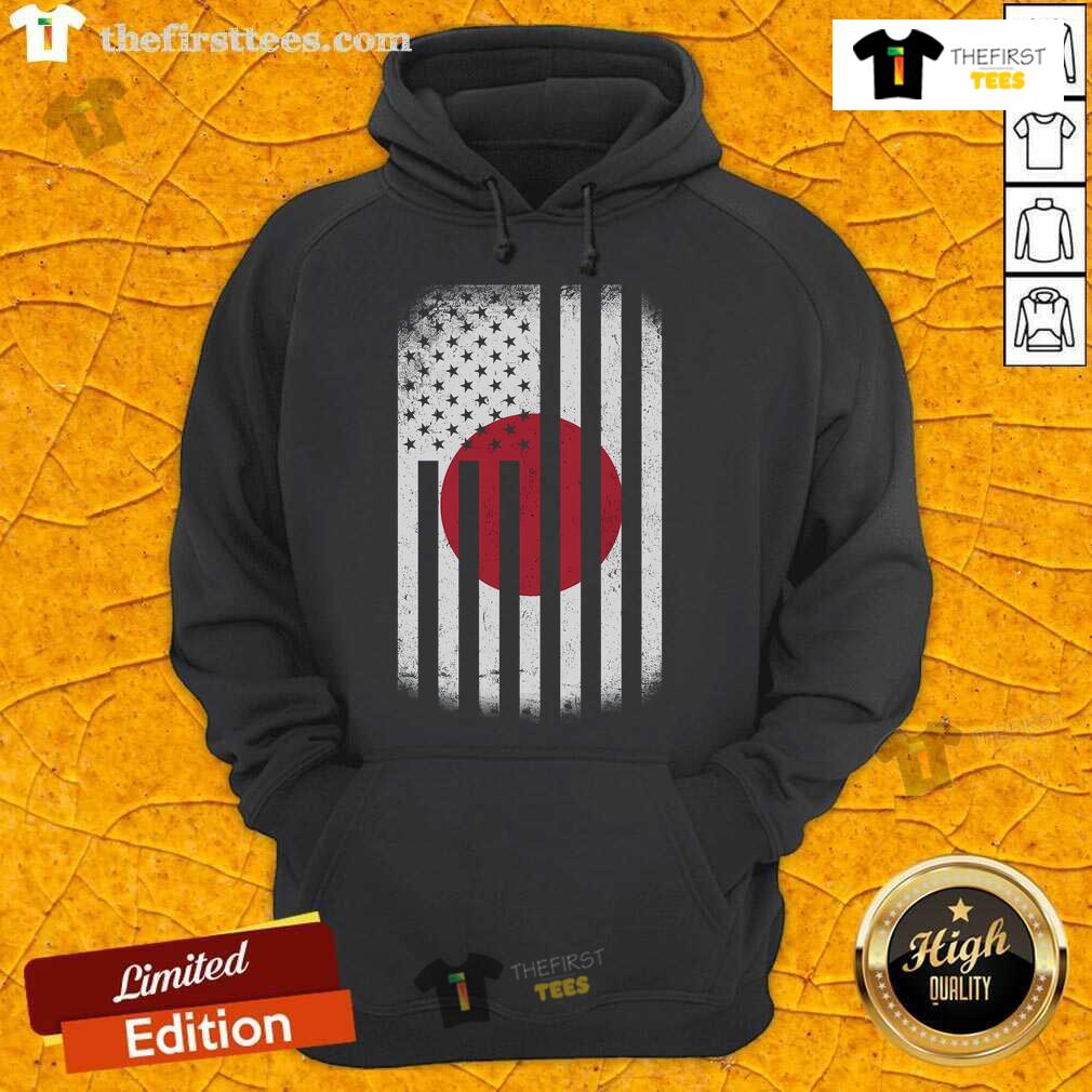Official Vintage Japan Flag Hoodie featuring a classic design with the iconic red sun emblem on a stylish black background.