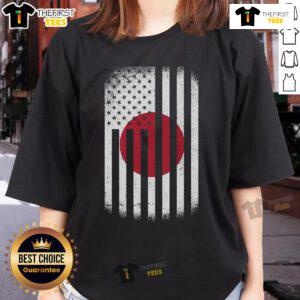 Vintage Japan flag ladies tee featuring a stylish design for women who love Japanese culture and fashion.