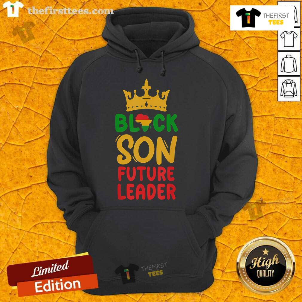 Original Black Son Future Leader hoodie featuring Afro design, celebrating Black History and African heritage.