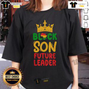 Original Black Son Future Leader Tee featuring Afro design, celebrating Black history and African heritage.