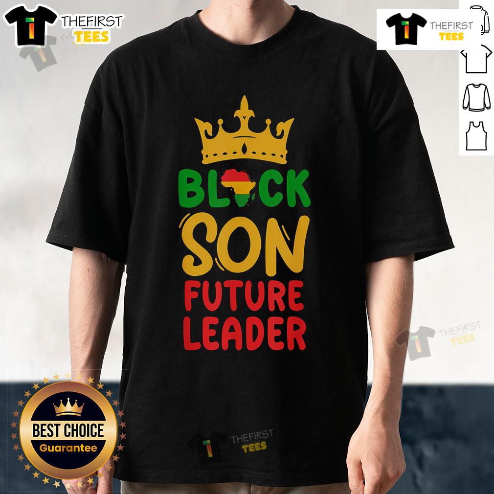 Original Black Son Future Leader T-Shirt featuring Afro design celebrating Black History and heritage.