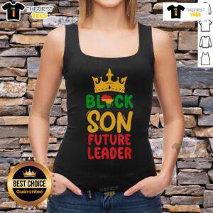 Original Black Son Future Leader tank top featuring Afro and African King design celebrating Black History.