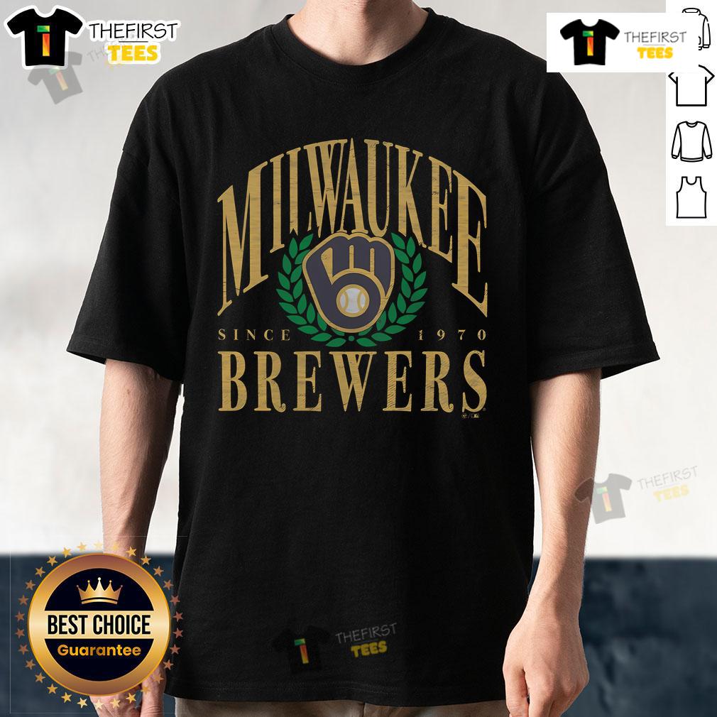 Original Milwaukee Brewers Pitchout Since 1970 T-Shirt featuring vintage design and team colors for baseball fans.