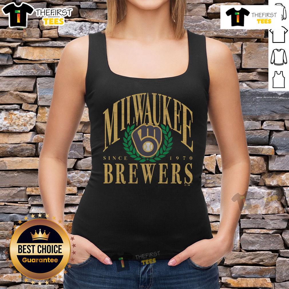 Original Milwaukee Brewers Pitchout Since 1970 Tank Top featuring vintage design and team colors, perfect for fans.