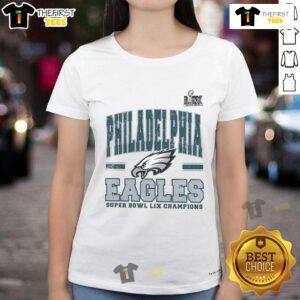Original Philadelphia Eagles Super Bowl Champs ladies tee in green, celebrating the team's historic victory.