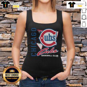 Alt Text: Premium Chicago Cubs Side Arm Baseball Club Tank Top featuring a stylish design for fans and summer wear.