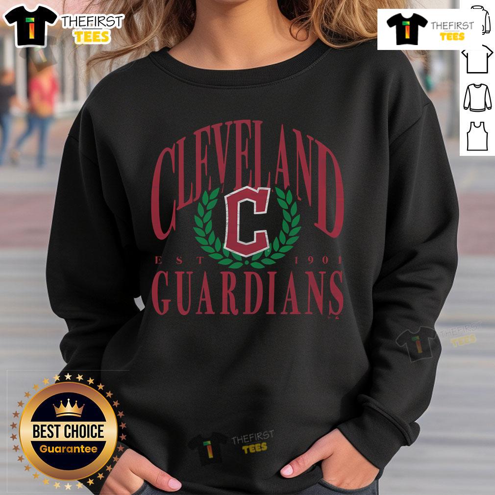 Premium Cleveland Guardians Pitchout Est 1901 Sweatshirt, featuring team logo and stylish design for fans.