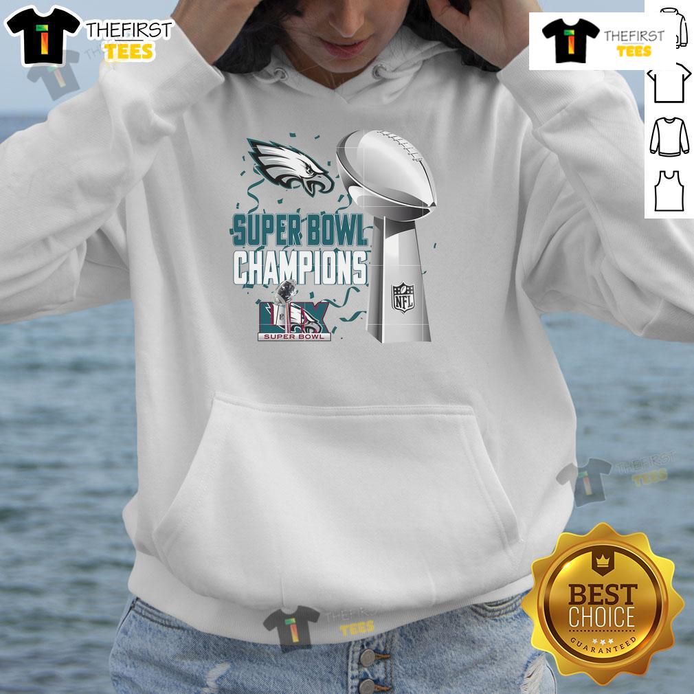 Premium Eagles Champions 2025 Super Bowl Cup Philadelphia hoodie featuring team colors and logo, perfect for fans.