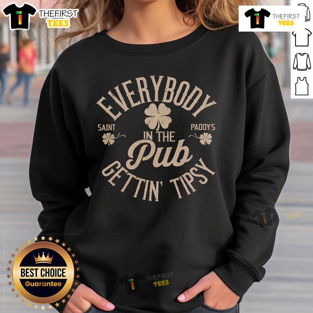 Premium 'Everybody In The Pub Getting Tipsy' sweatshirt displayed on a model, perfect for casual outings and pub gatherings.