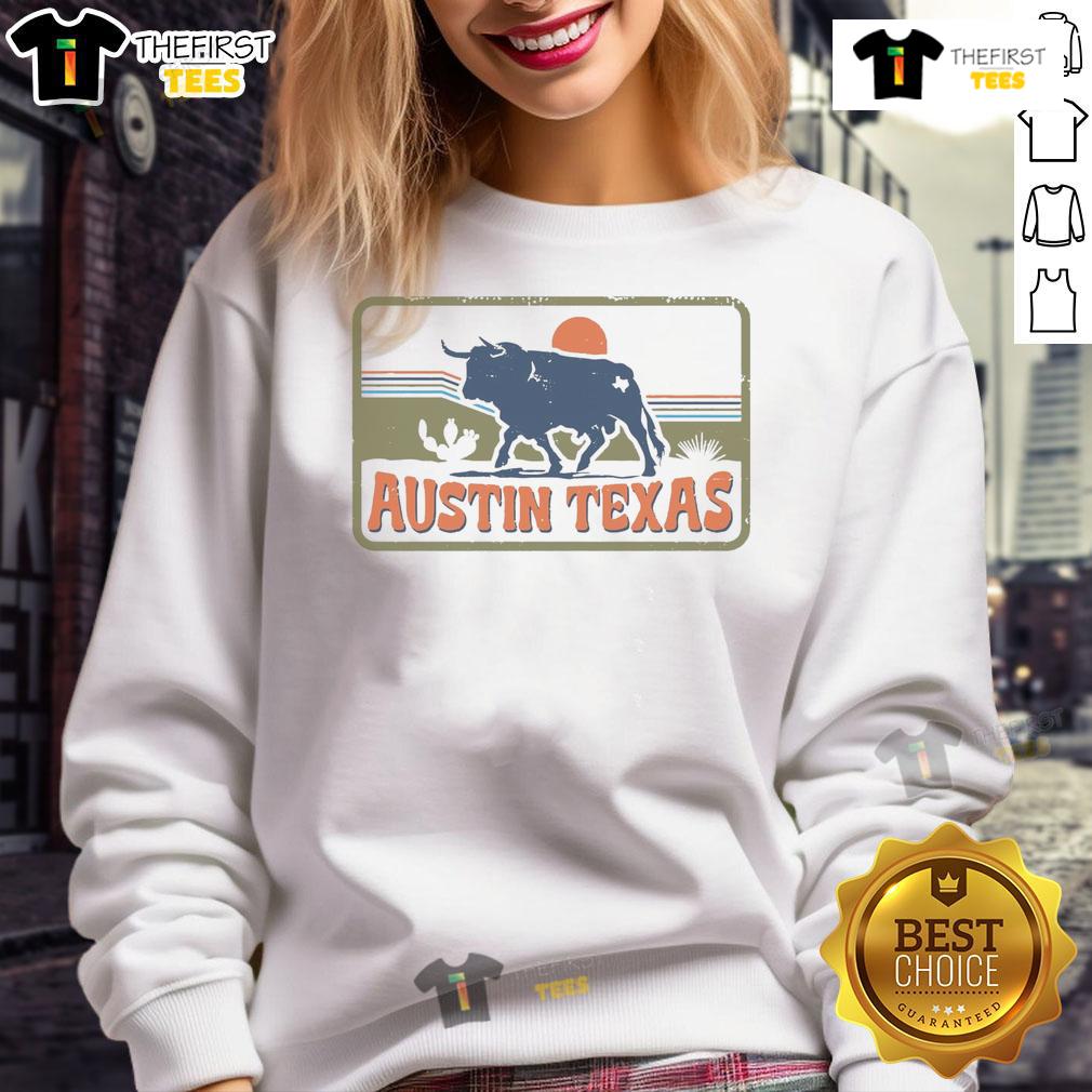 Cozy Top Austin Texas buffalo sweatshirt in vibrant colors, perfect for stylish comfort in chilly weather.